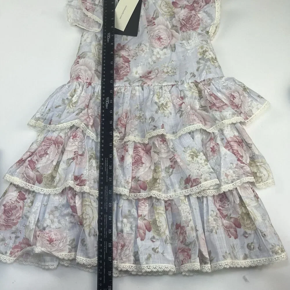 Trish Scully NWT Pink Lace Girls Dress Size 8 Floral Dressy Formal New Ruffles